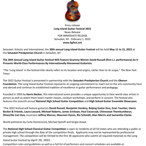2022 Press Release